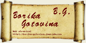 Borika Gotovina vizit kartica